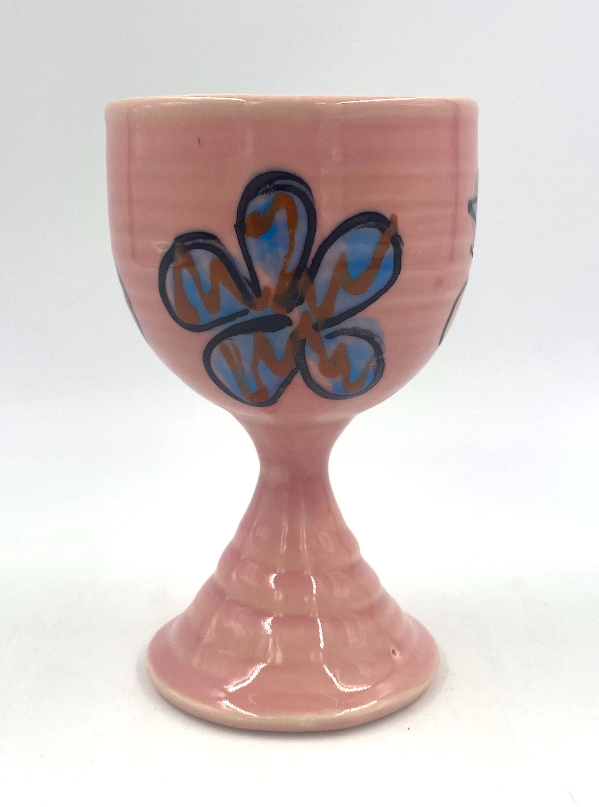 Pink Poppy Goblet - Lasser Ceramics