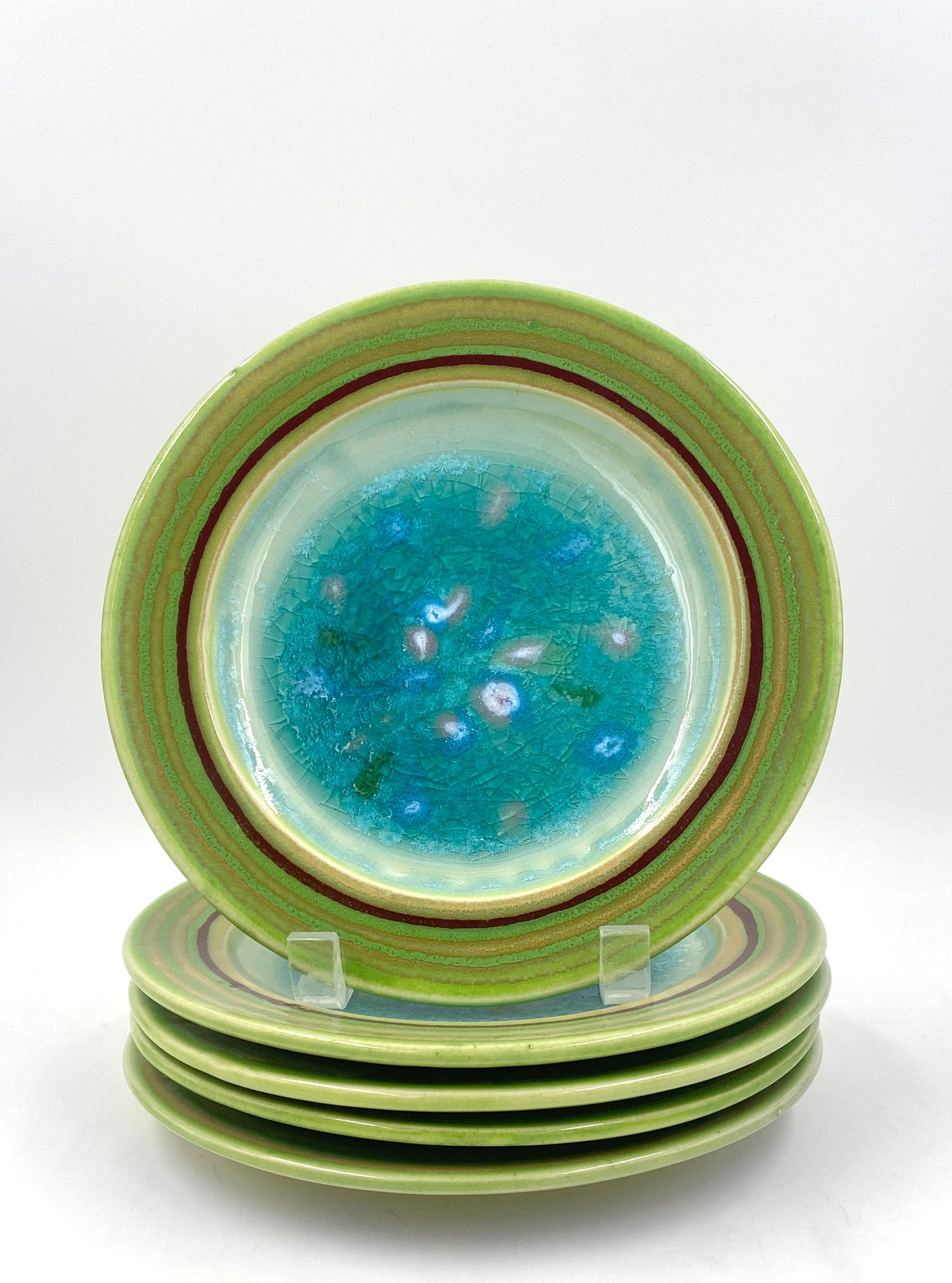Ocean Green Blue Ceramic Plates/Dinnerware Set - Lasser Ceramics