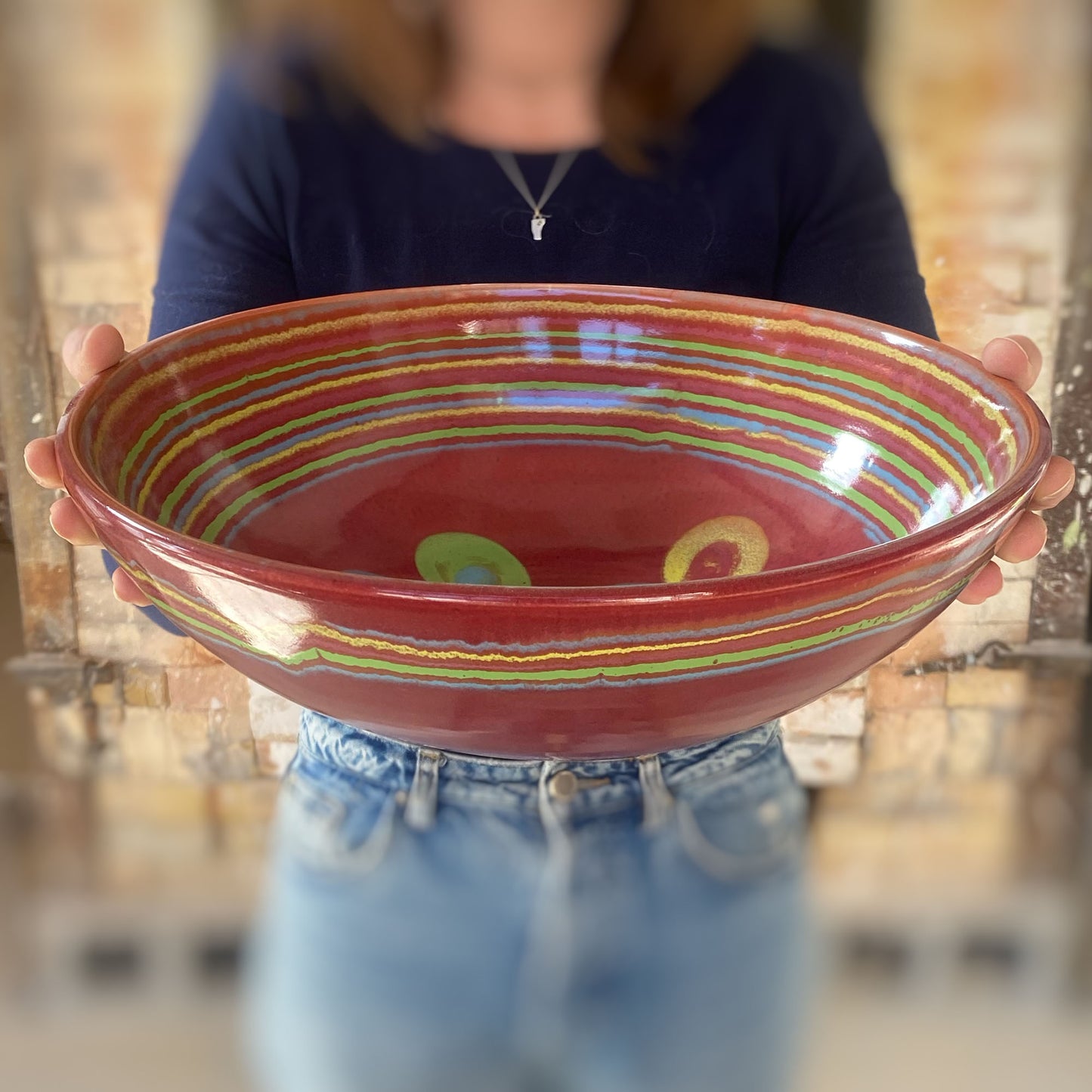 Asteroid Red Serving Bowl