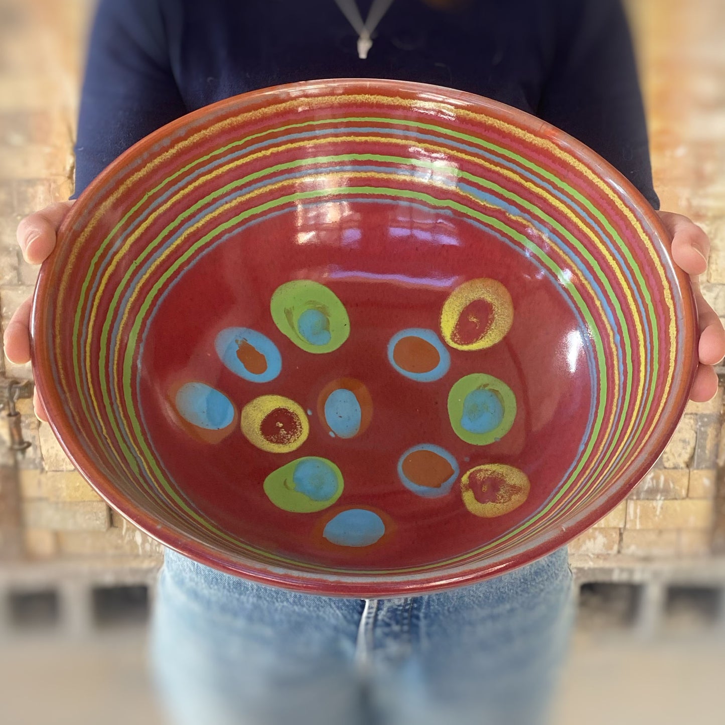 Asteroid Red Serving Bowl