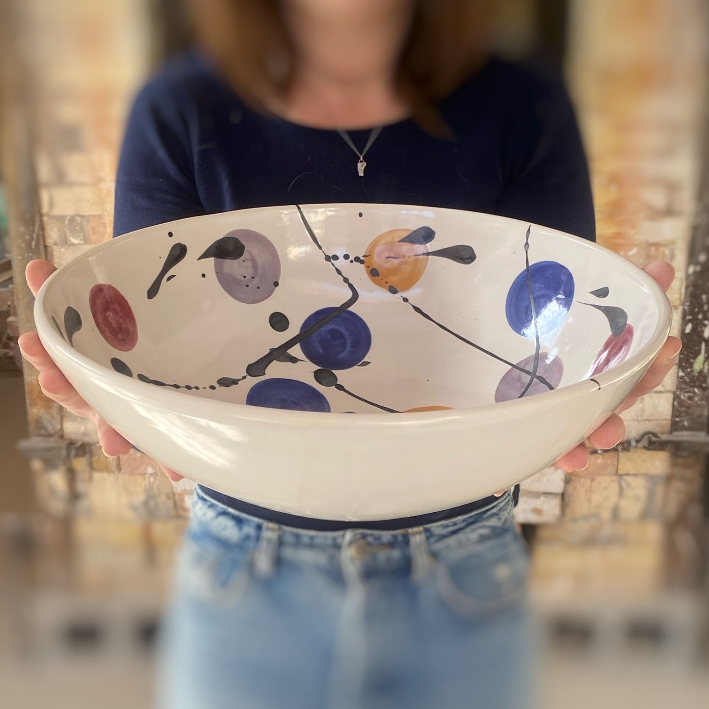 Clear White Serving Bowl - Lasser Ceramics