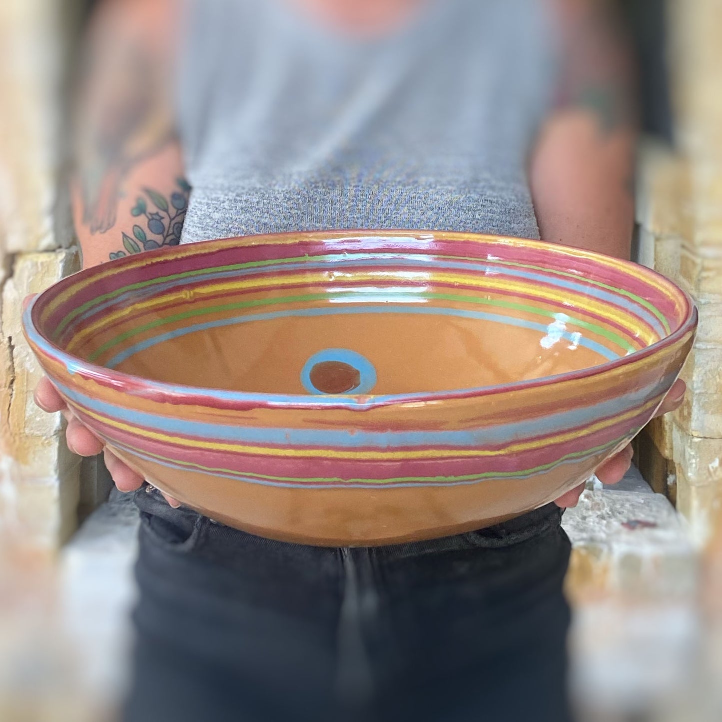 Saturn Orange Serving Bowl