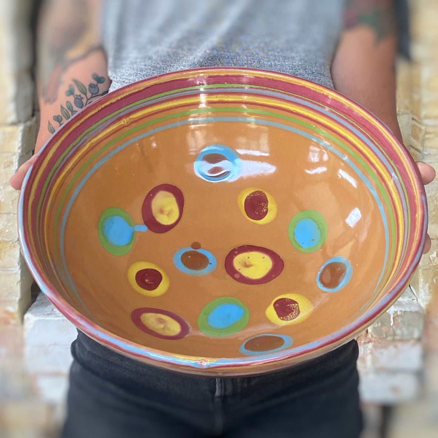 Saturn Orange Serving Bowl