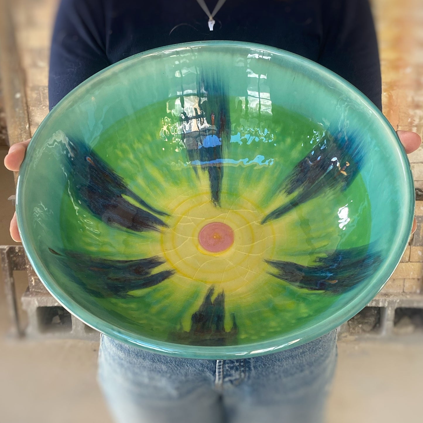 Teal Serving Bowl
