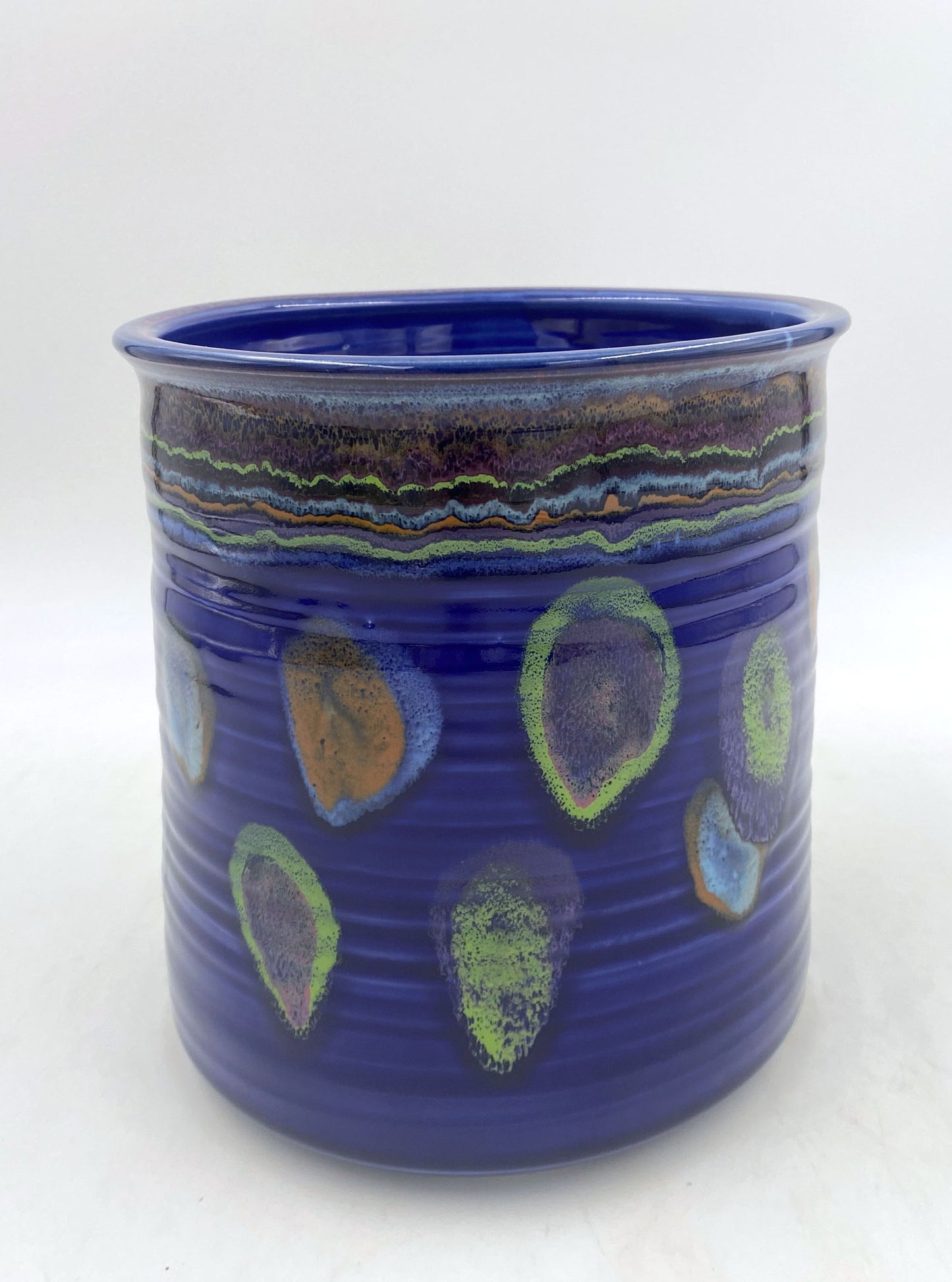Galaxy Blue Utensil Holder - Lasser Ceramics