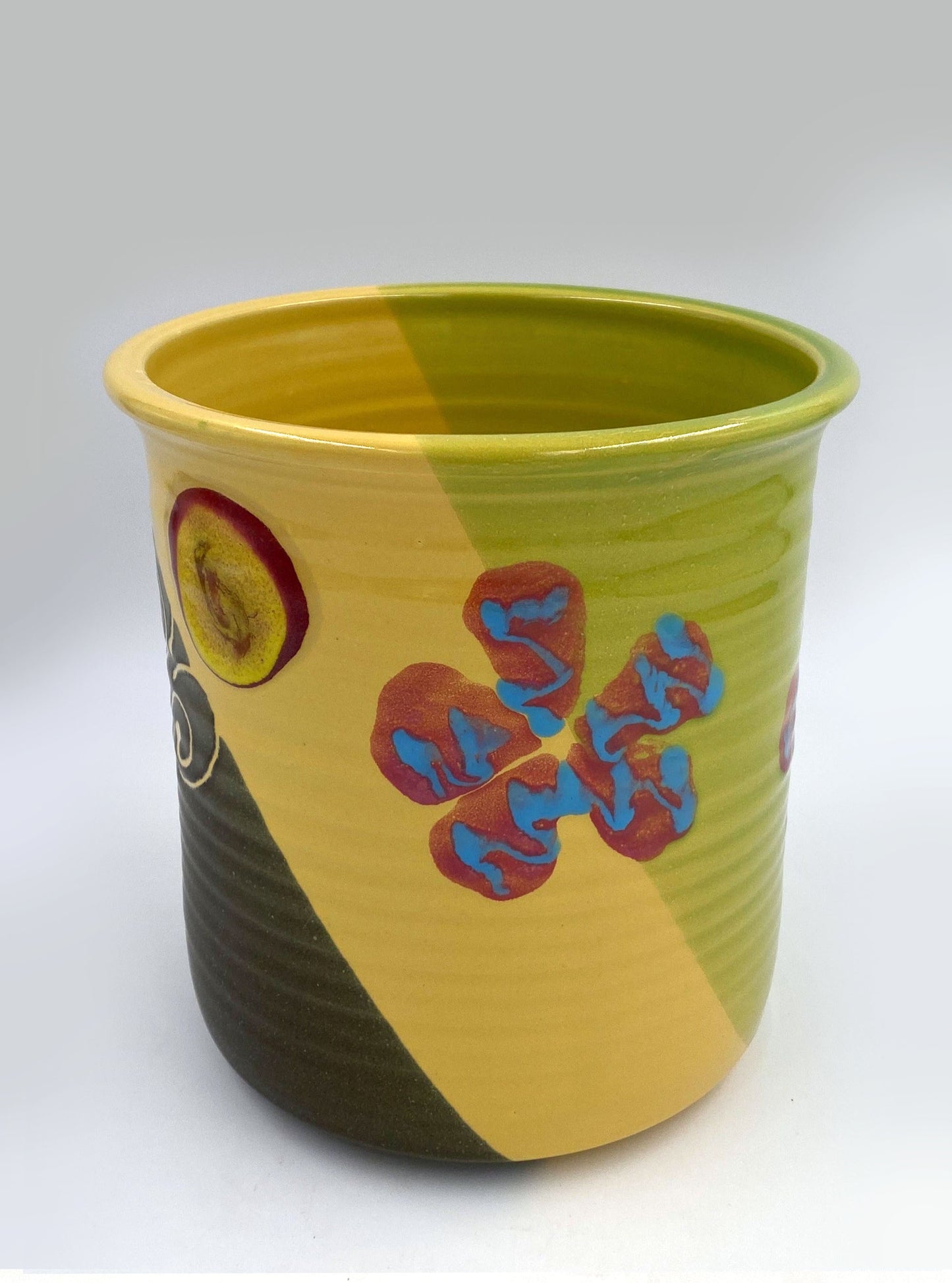 Marigold Poppy Utensil Holder - Lasser Ceramics
