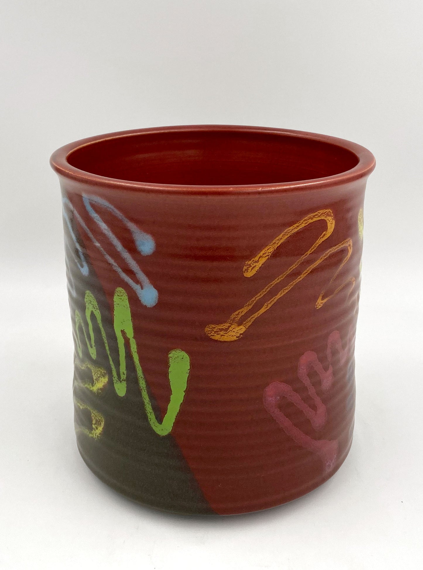 Red Craze Utensil Holder - Lasser Ceramics