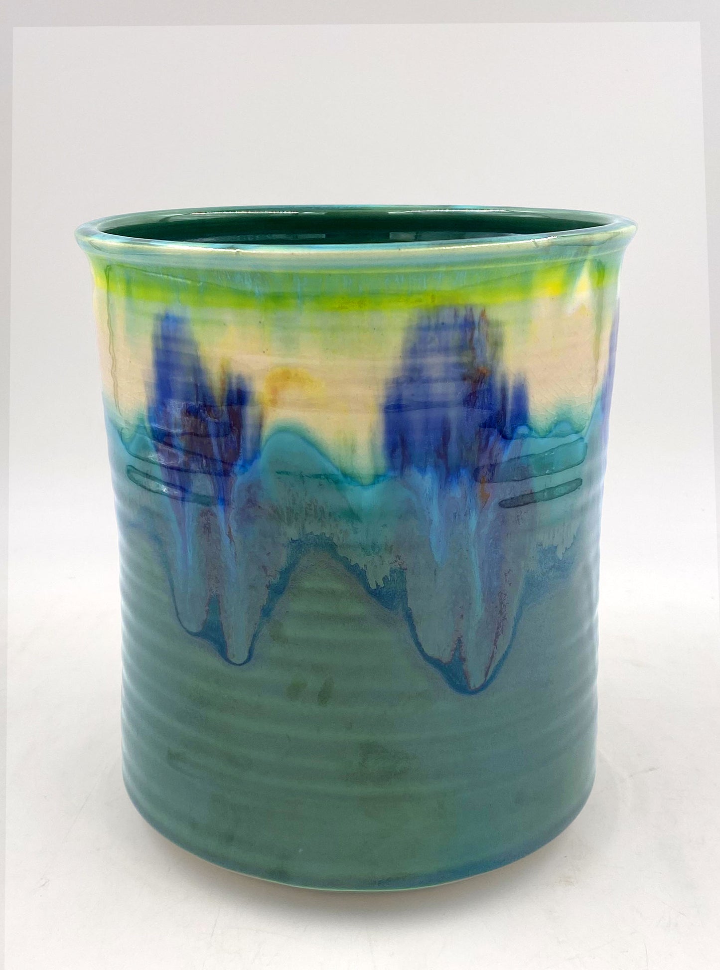 Teal Utensil Holder - Lasser Ceramics