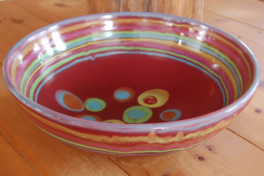 Asteroid Red Serving Bowl - Lasser Ceramics