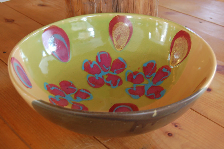 Marigold Poppy Serving Bowl - Lasser Ceramics