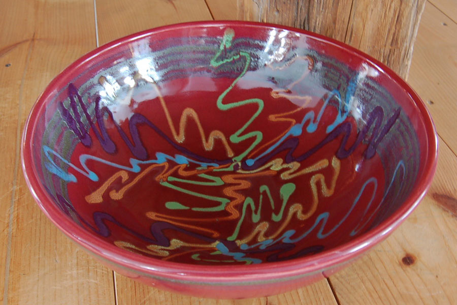 Red Craze Serving Bowl