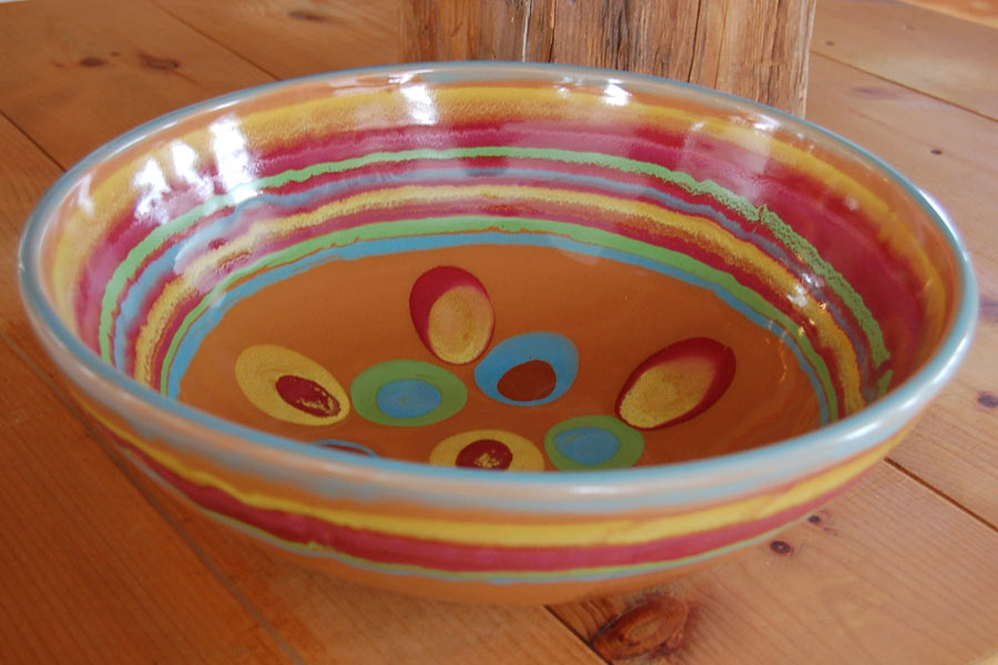 Saturn Orange Serving Bowl