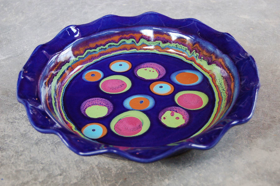 Galaxy Blue Pie Plate - Lasser Ceramics