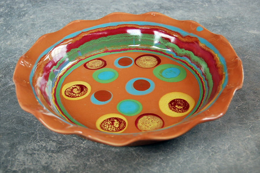 Saturn Orange Pie Plate - Lasser Ceramics