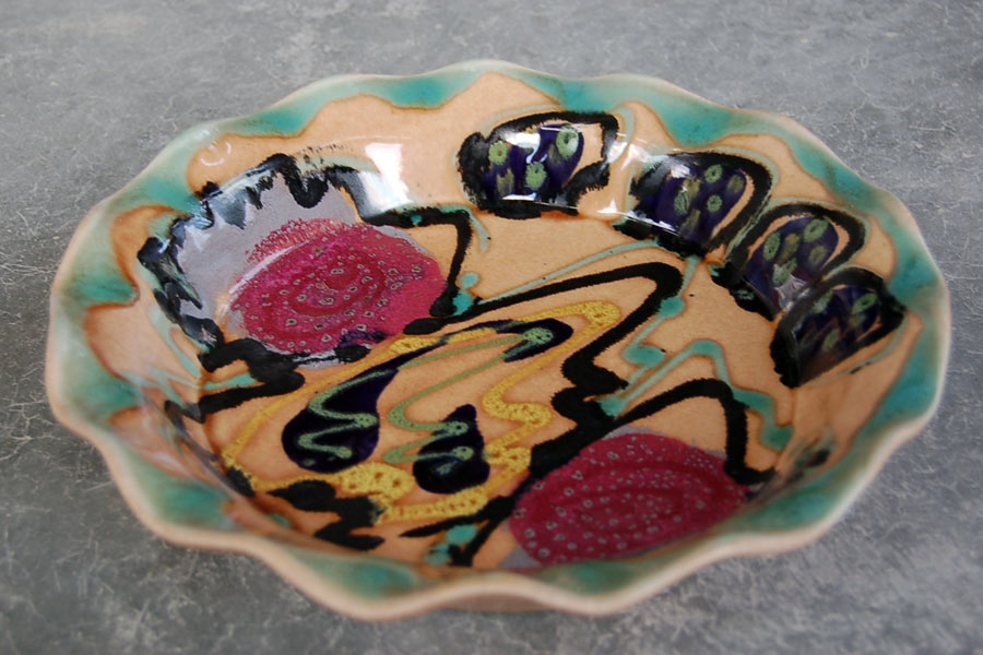 Vermont Rose Pie Plate - Lasser Ceramics