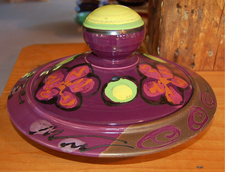 Purple Poppy Casserole Dish - Lasser Ceramics