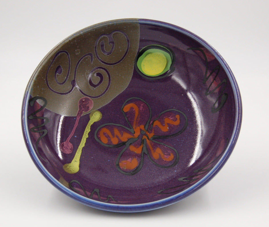 Purple Poppy Dinner Bowl - Lasser Ceramics
