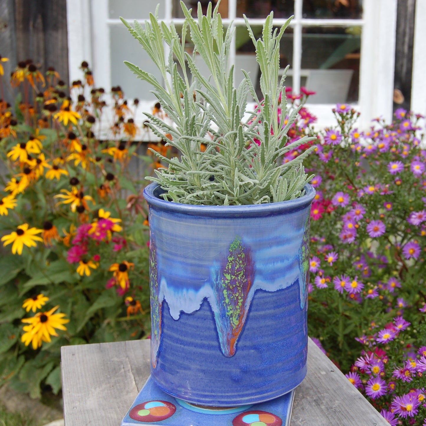 Blue Moon Utensil Holder - Lasser Ceramics