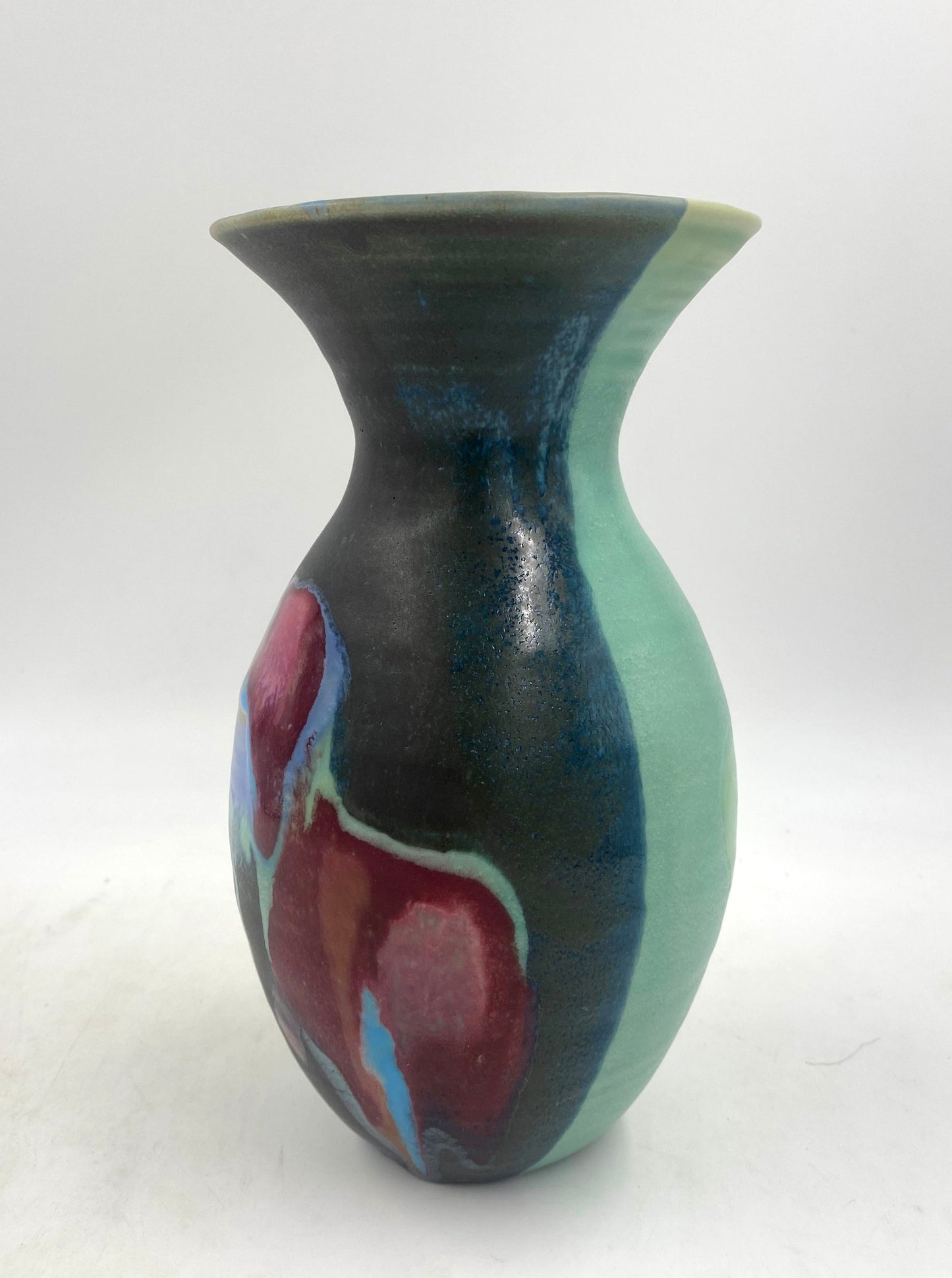 Green Black Petite Vase