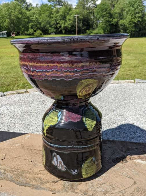 Black Out Pedestal Planter - Lasser Ceramics