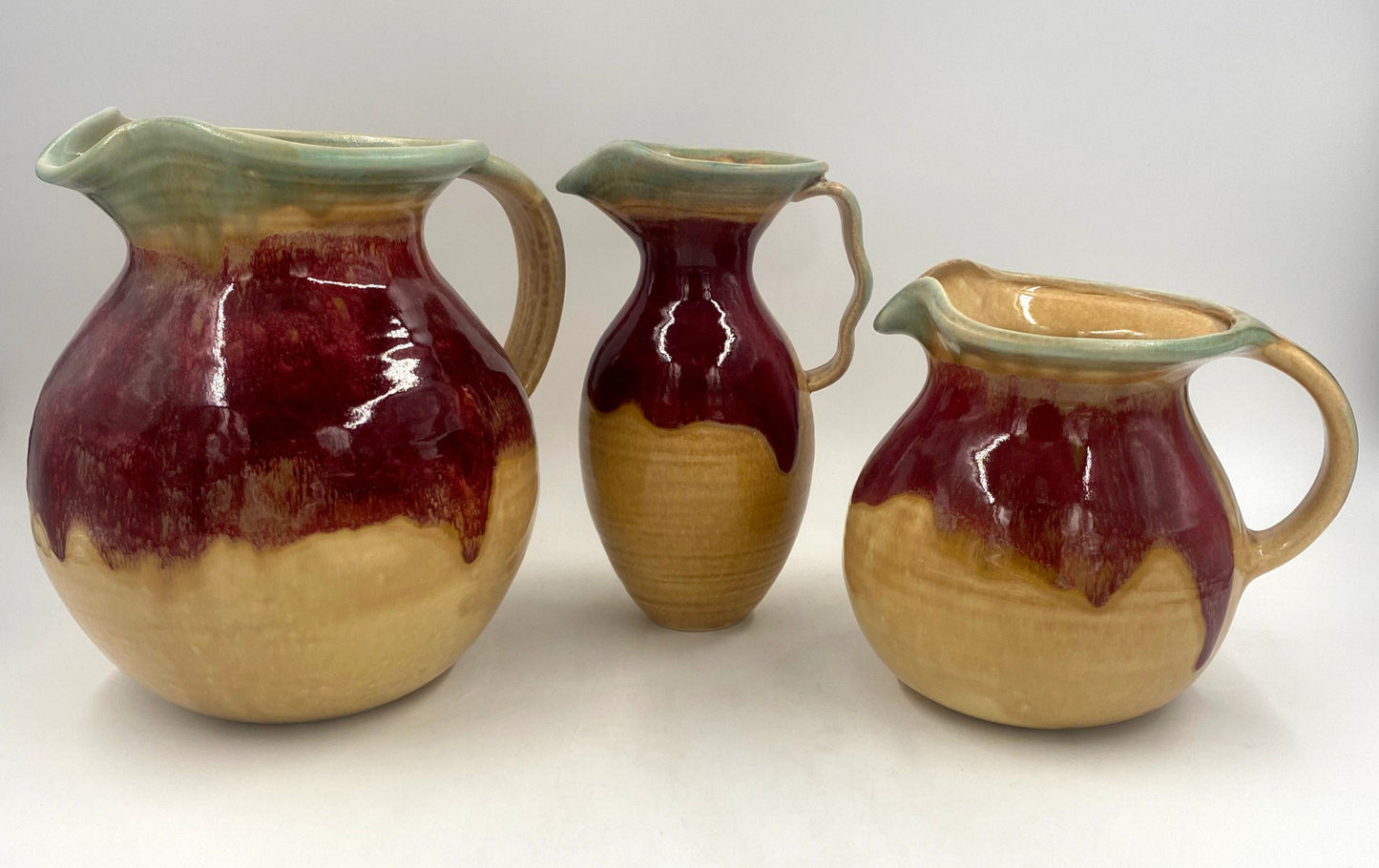 Red Tulip Petite Pitcher - Lasser Ceramics