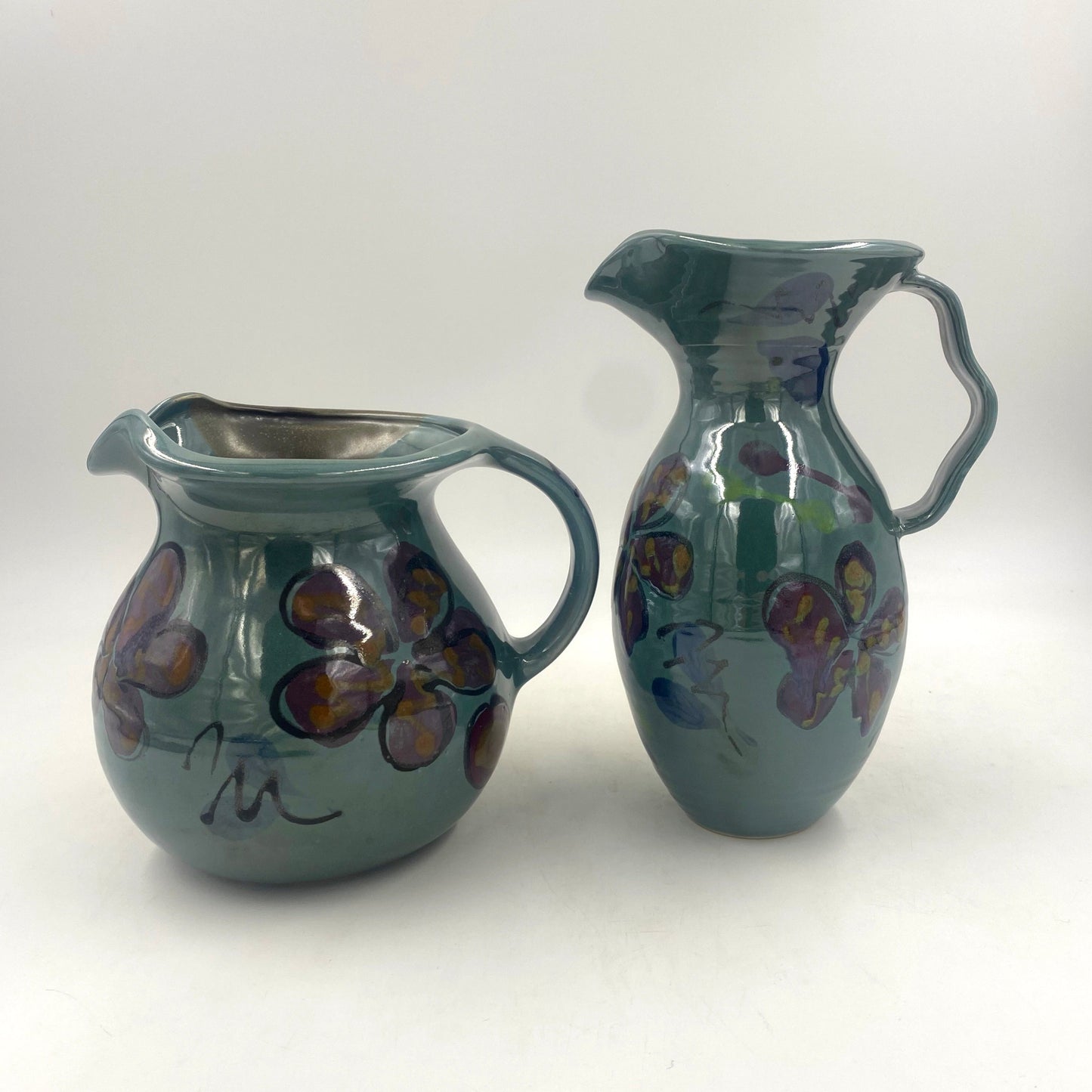 Green Poppy Petite Pitcher - Lasser Ceramics