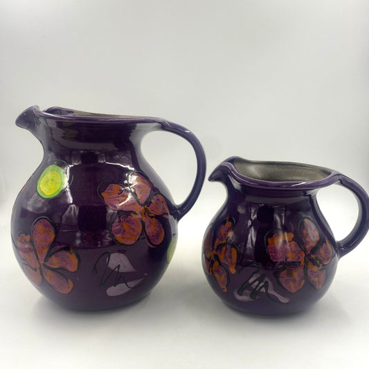 Purple Poppy Pitcher - Lasser Ceramics