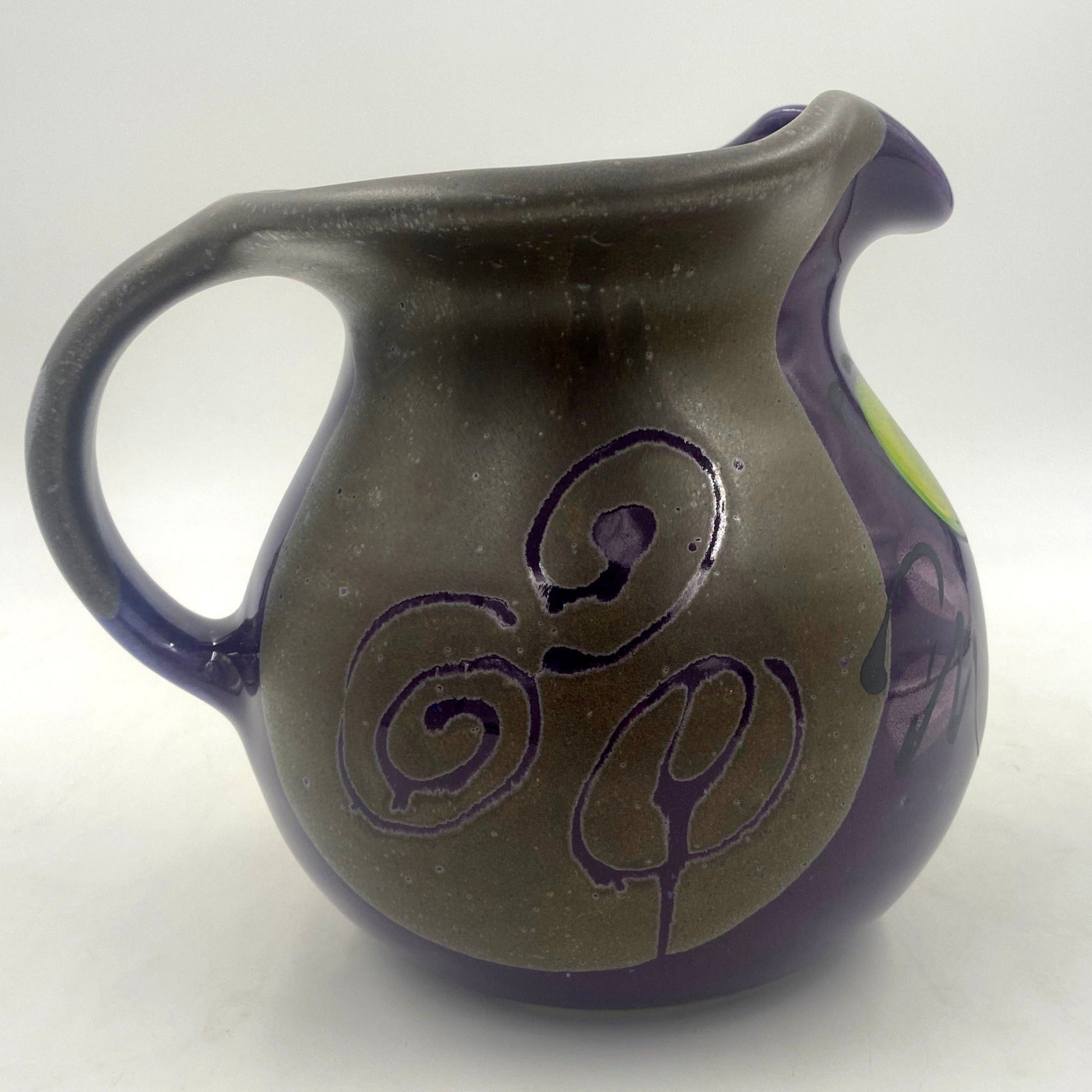 Purple Poppy Pitcher - Lasser Ceramics