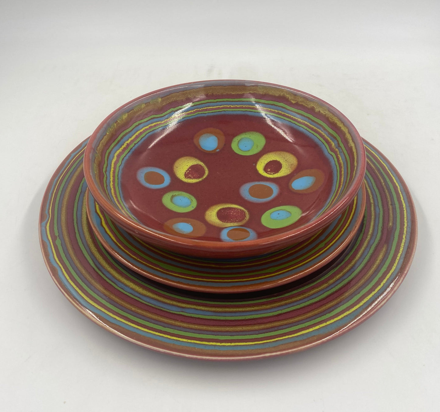 Asteroid Red Dinner Bowl - Lasser Ceramics