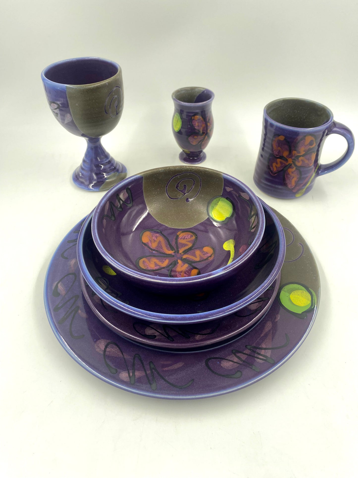 Purple Poppy Demi - Lasser Ceramics