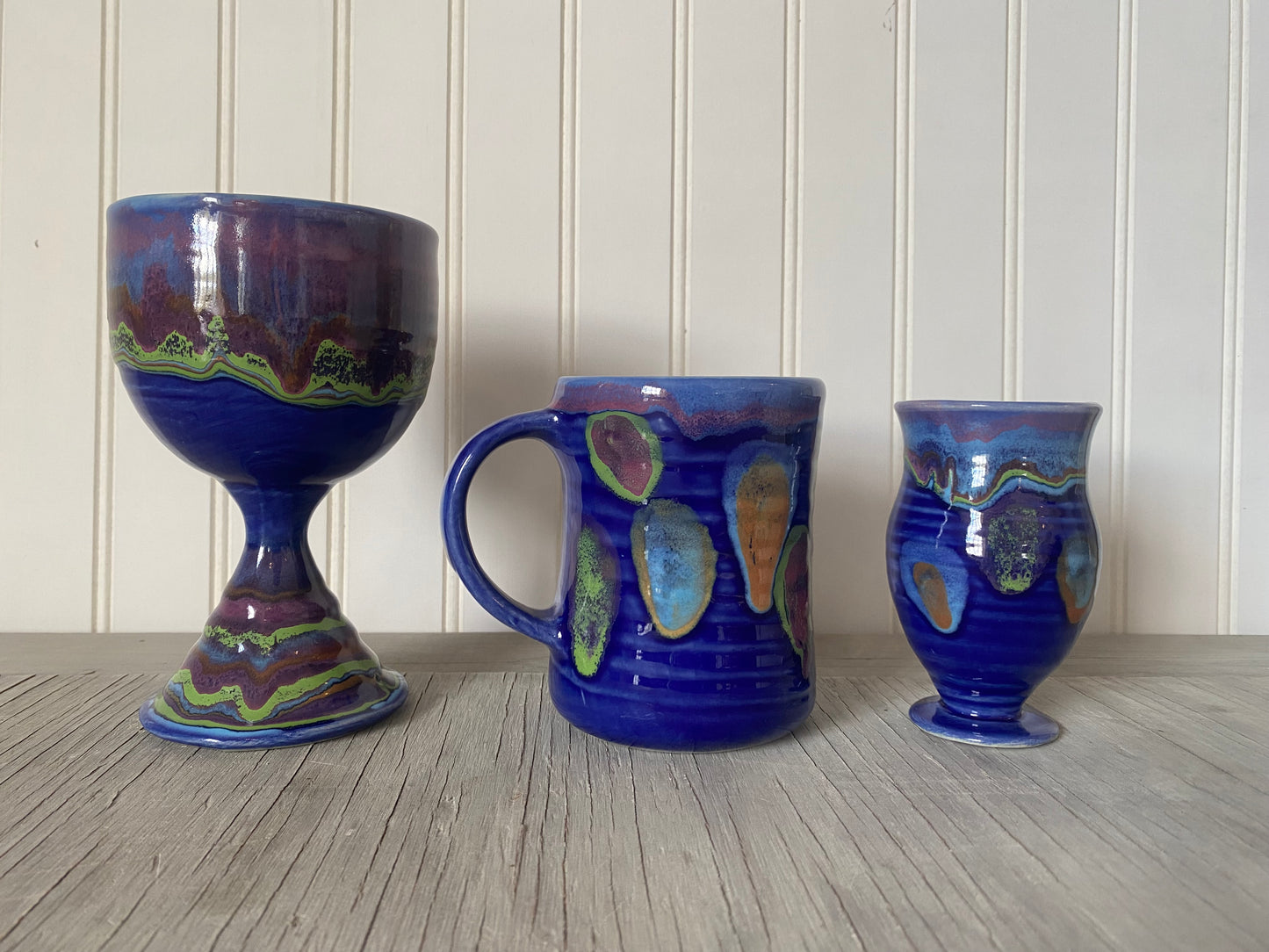 Galaxy Blue Goblet - Lasser Ceramics