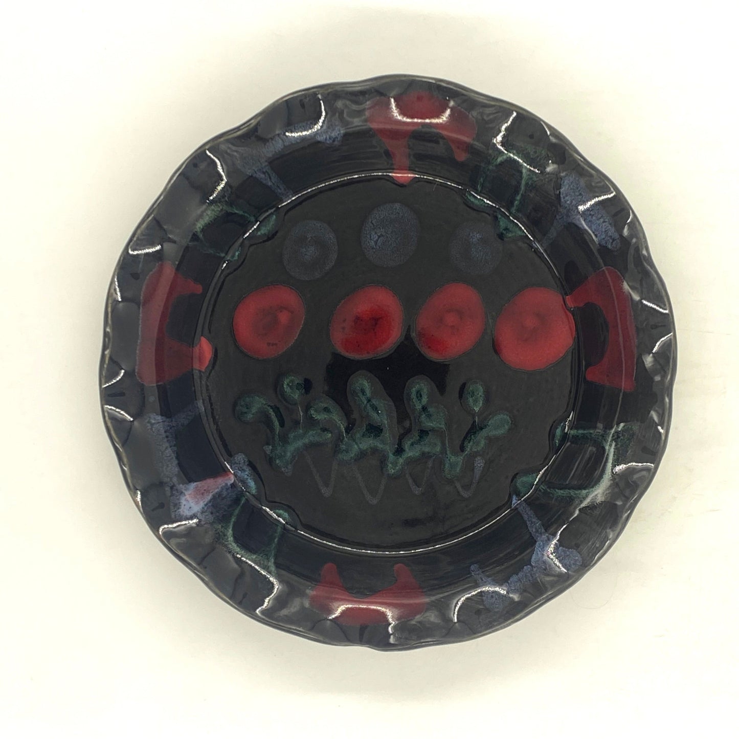 Midnight Tulip Pie Plate - Lasser Ceramics