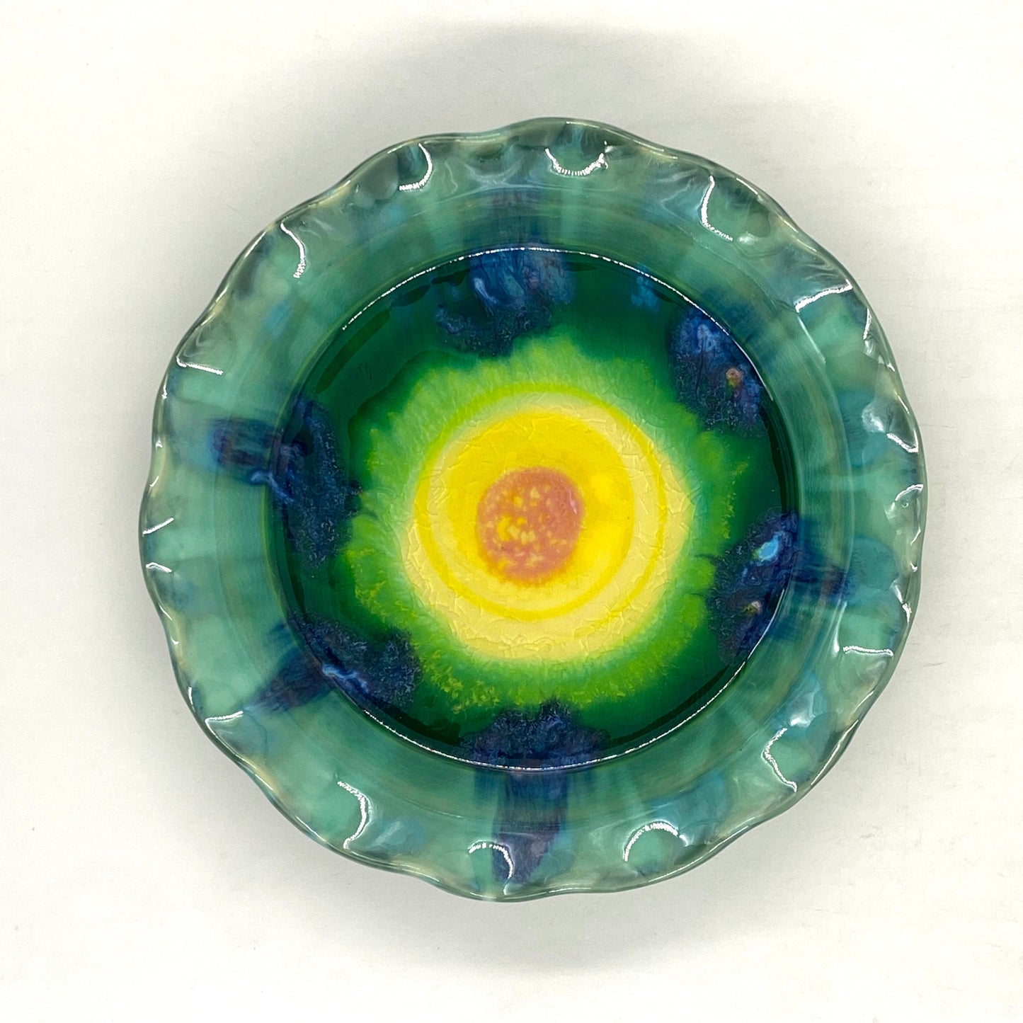 Teal Pie Plate - Lasser Ceramics
