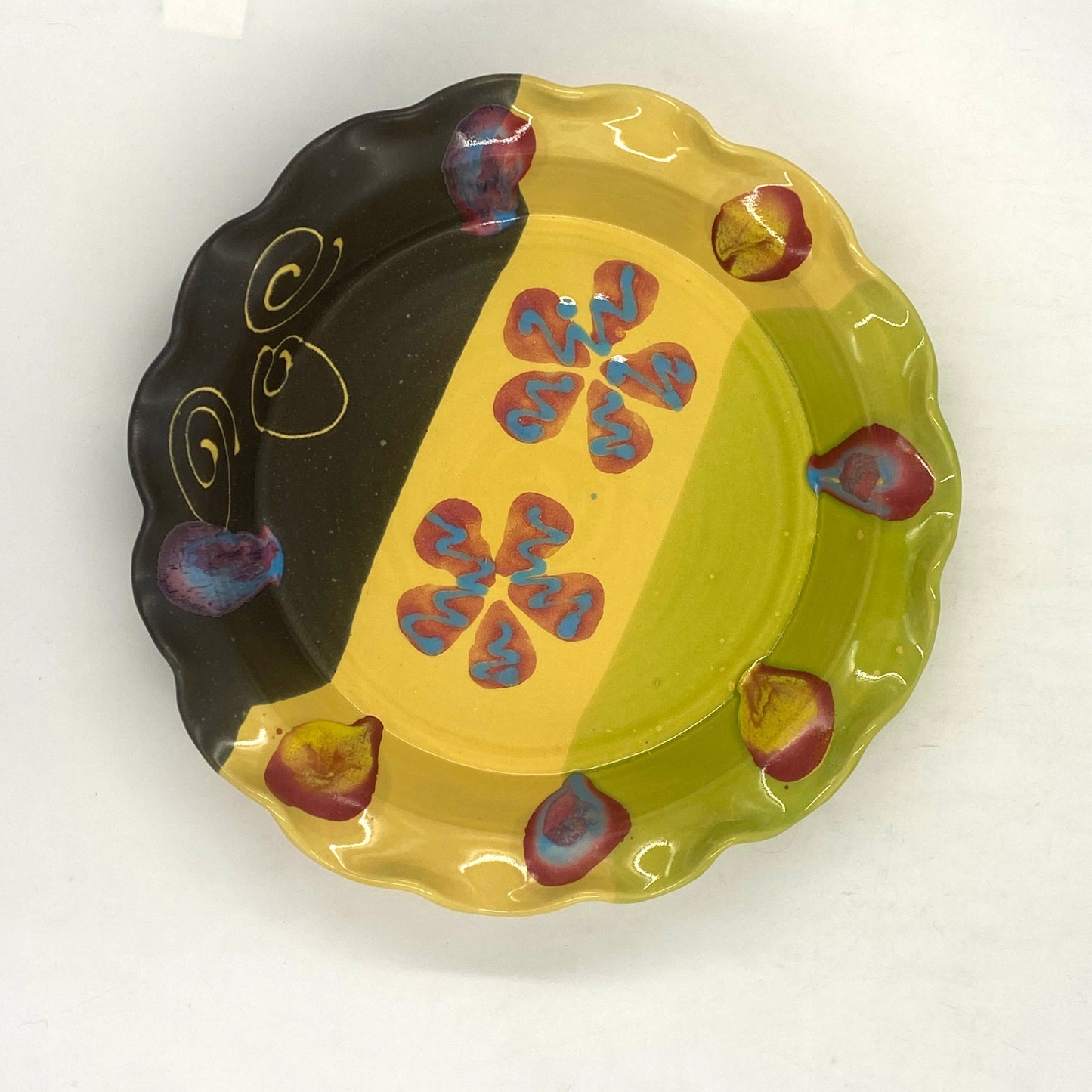 Marigold Poppy Pie Plate - Lasser Ceramics