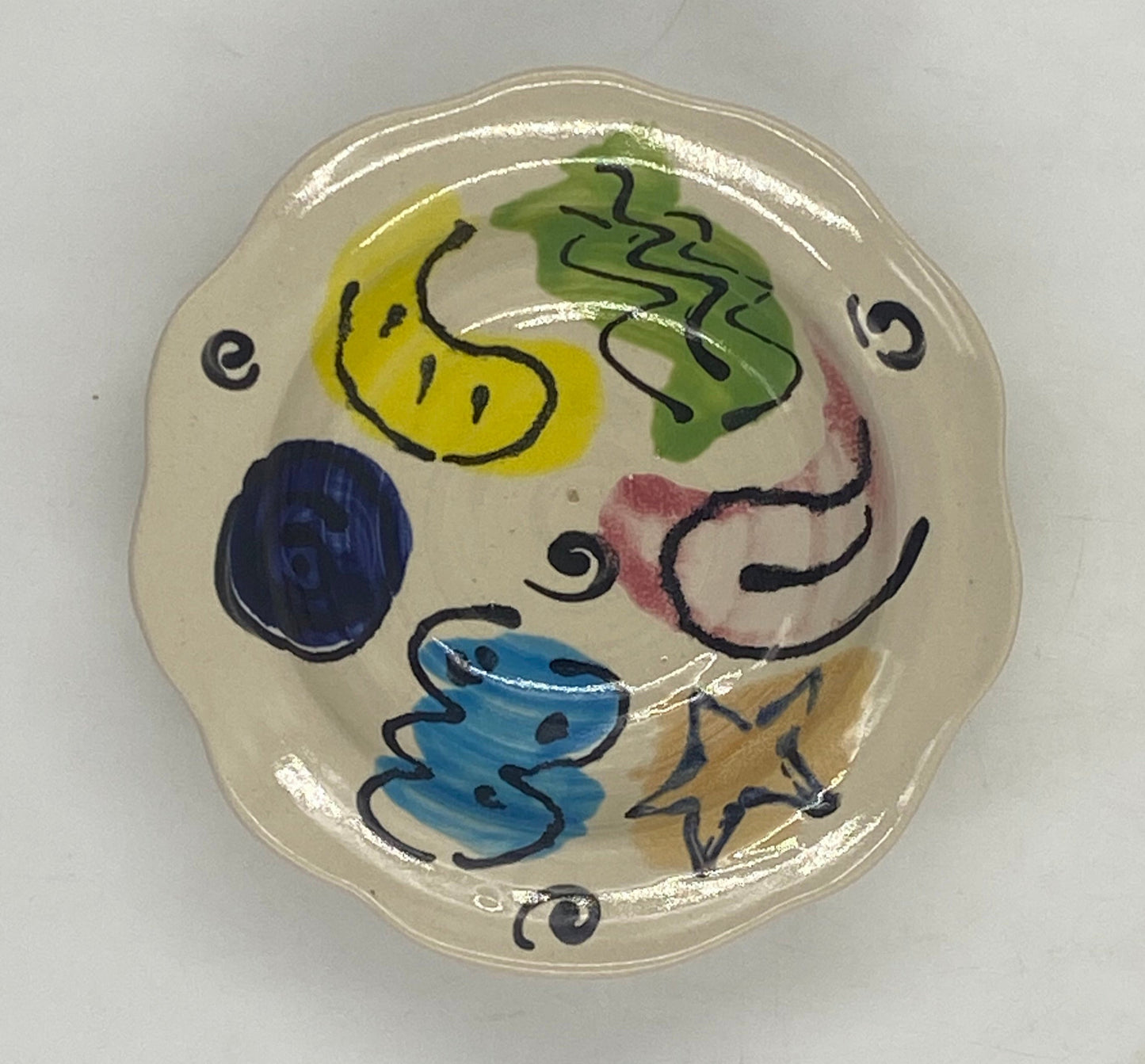 Beach Party Carved Rim Bowl - Lasser Ceramics