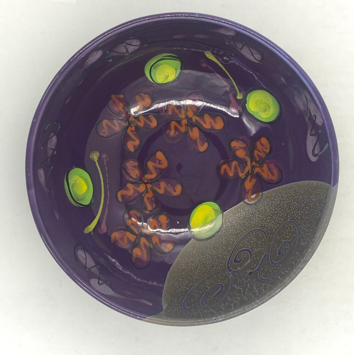 Purple Poppy Serving Bowl - Lasser Ceramics