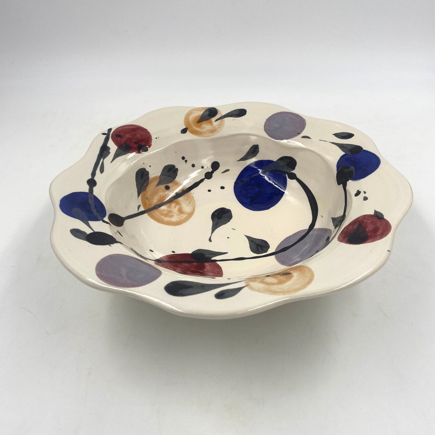 Clear White Carved Rim Bowl - Lasser Ceramics