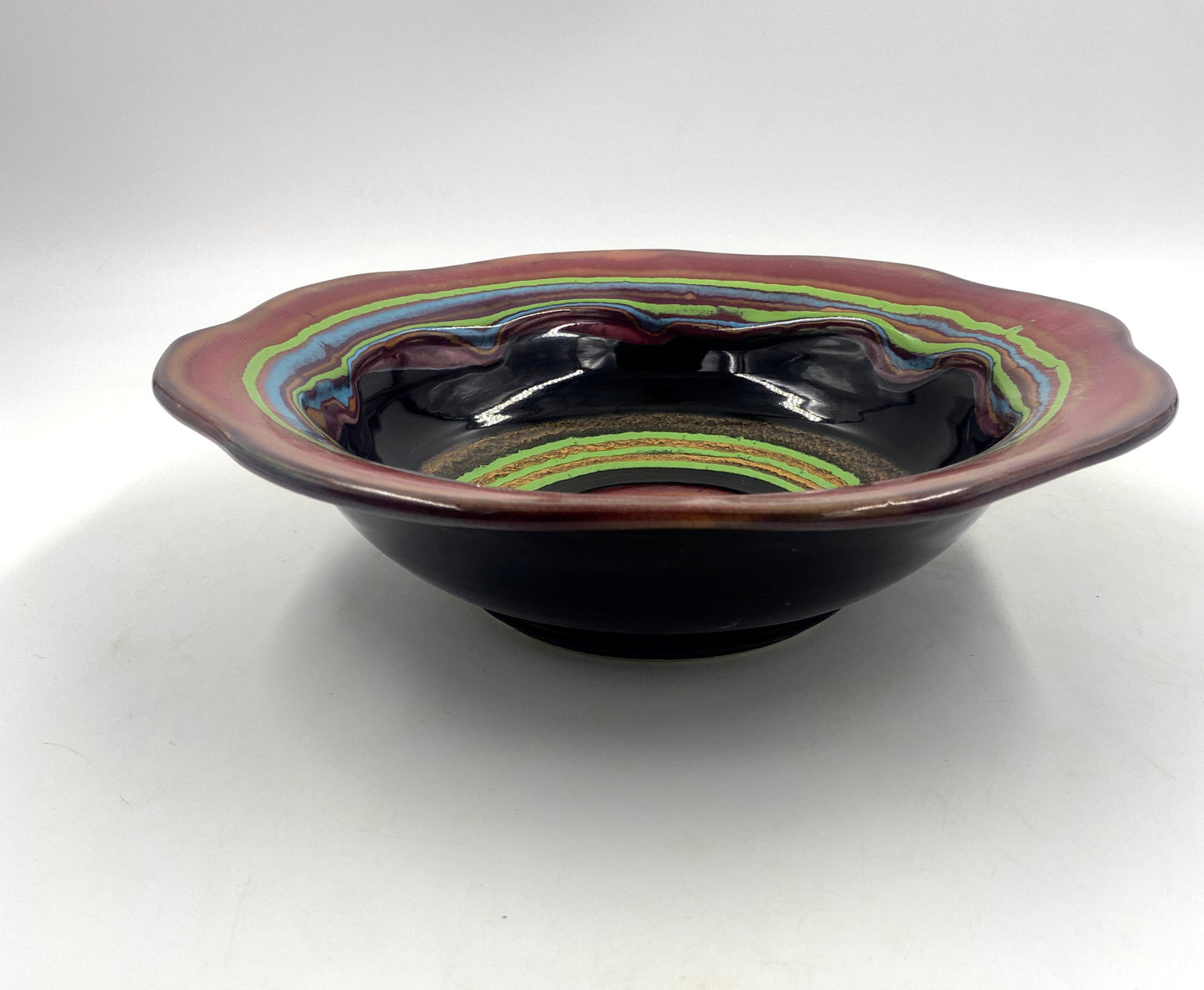 Spanish Night Carved Rim Bowl - Lasser Ceramics
