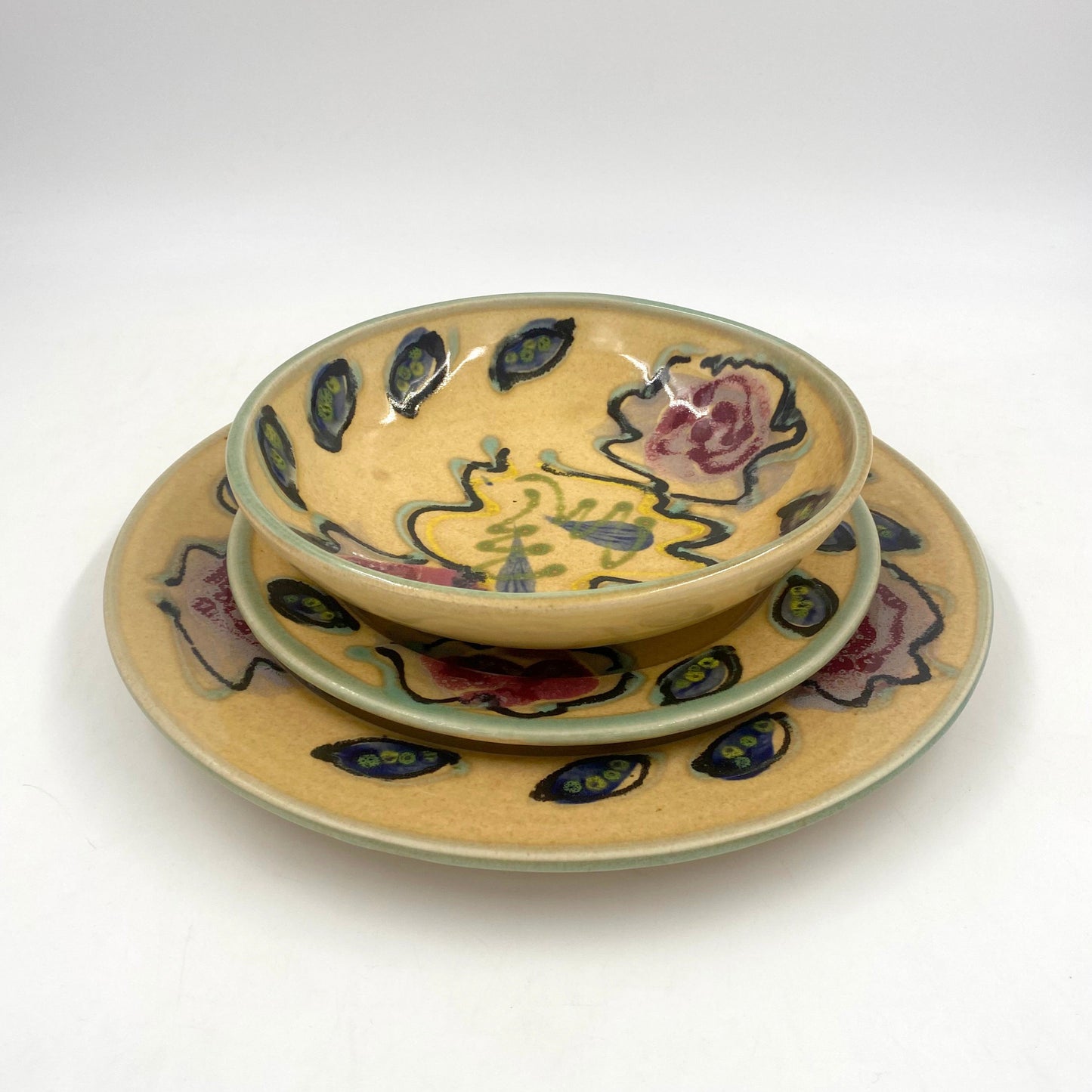 Vermont Rose Dinner Bowl - Lasser Ceramics