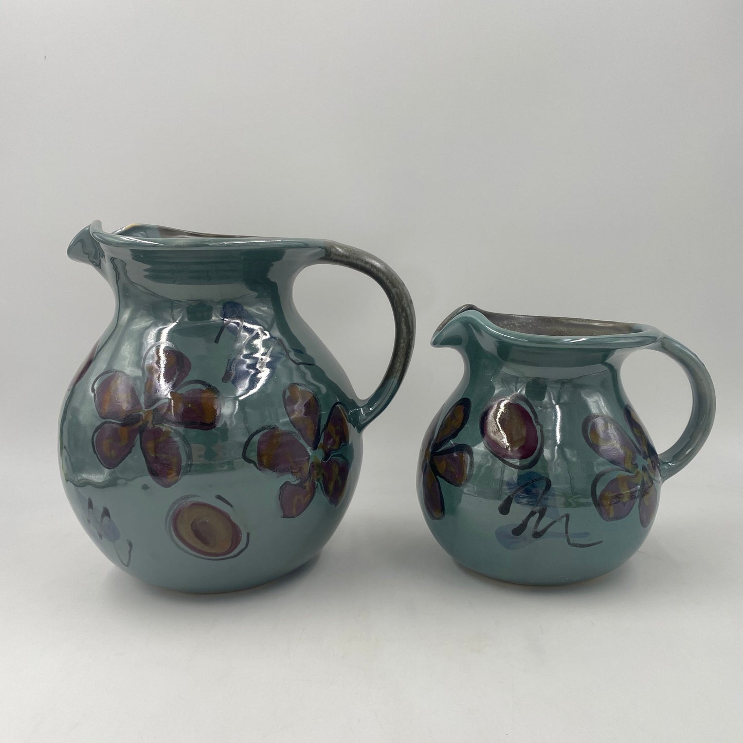 Green Poppy Pitcher - Lasser Ceramics