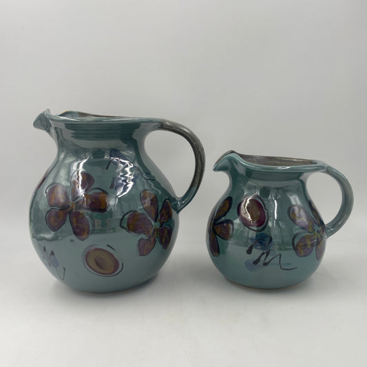 Green Poppy Pitcher - Lasser Ceramics