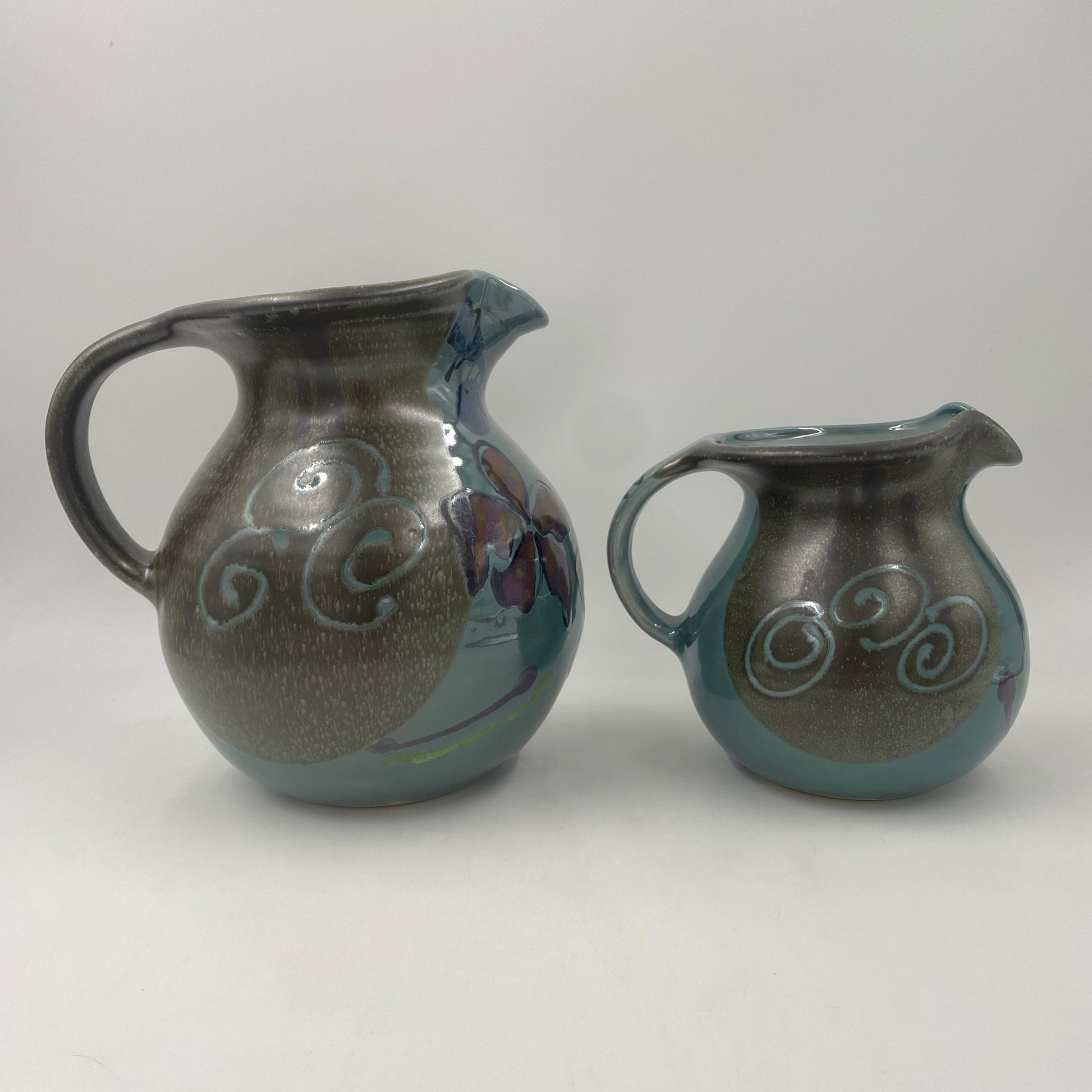Green Poppy Pitcher - Lasser Ceramics