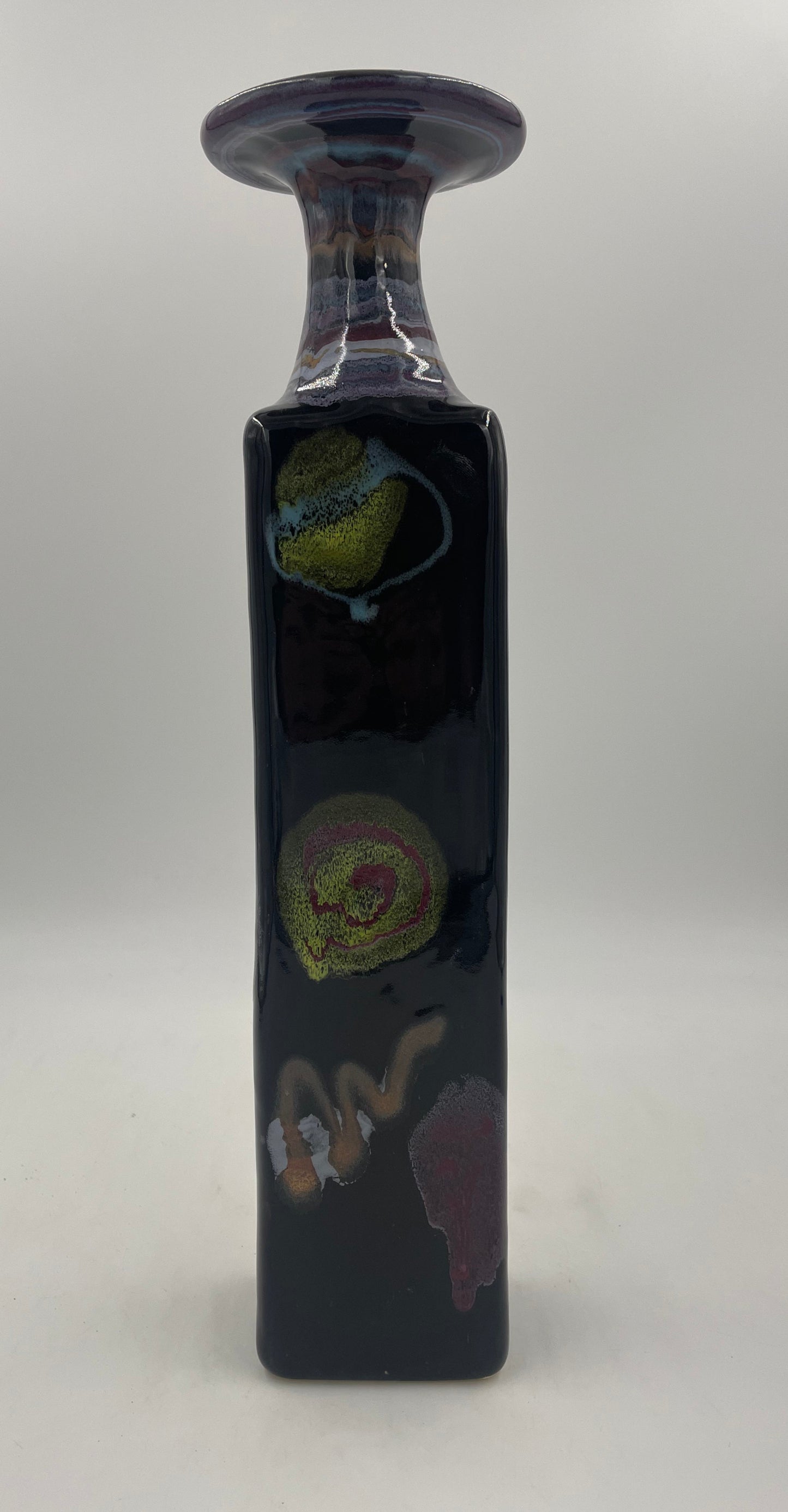 Black Out Square Bottle - Lasser Ceramics