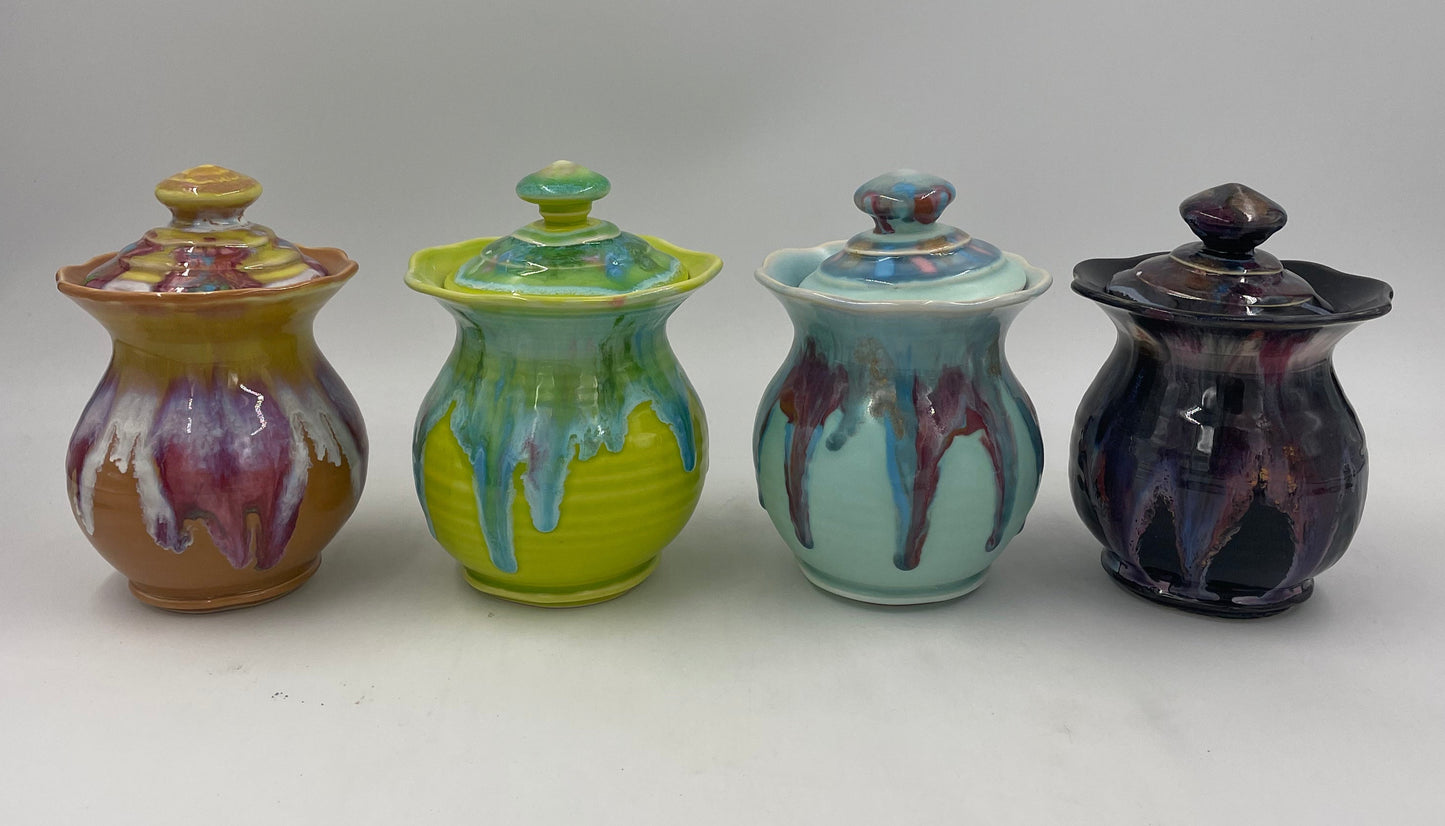 Ocean Scalloped Rim Jar - Lasser Ceramics