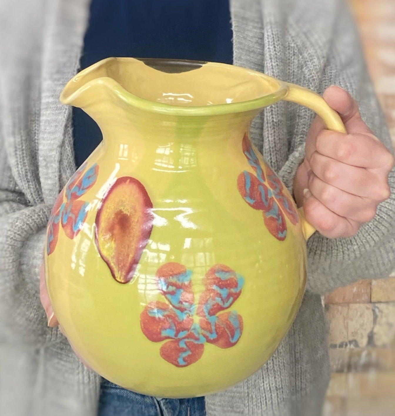 Marigold Poppy Pitcher - Lasser Ceramics