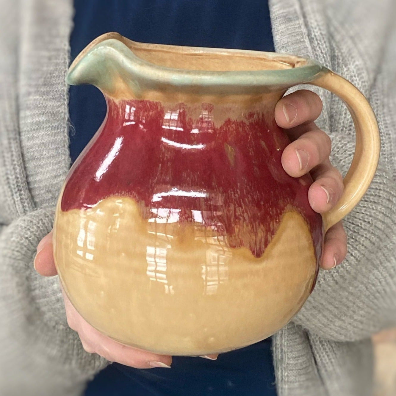 Red Tulip Pitcher - Lasser Ceramics