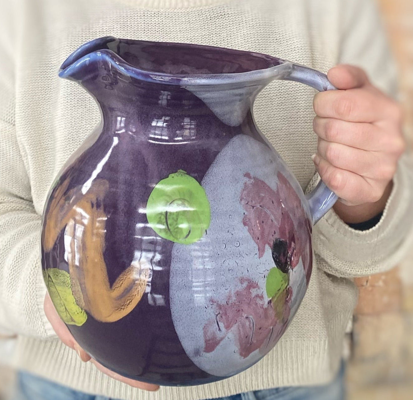 Fifty-Fifty Pitcher - Lasser Ceramics