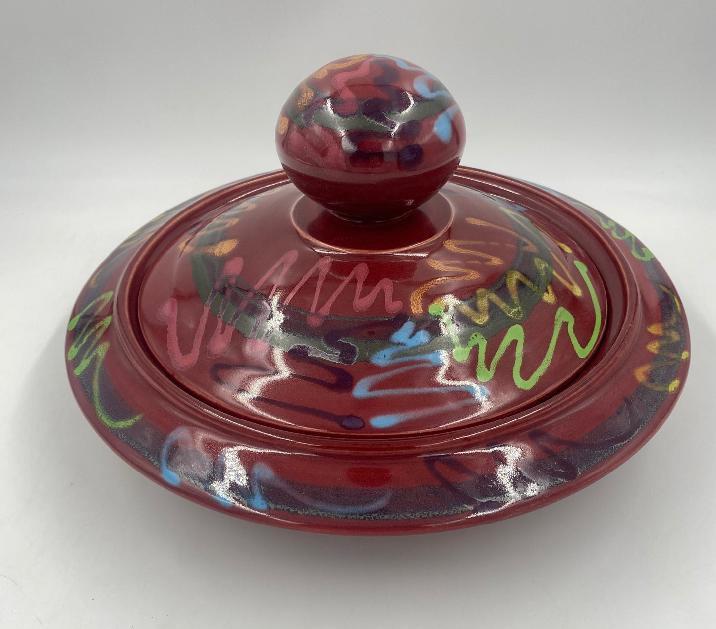 Red Craze Casserole Dish - Lasser Ceramics