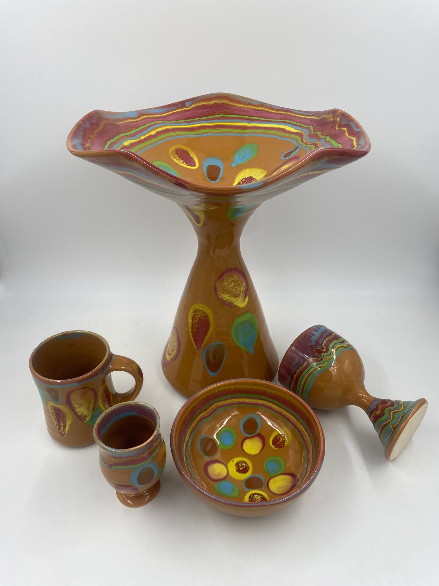 Saturn Orange Compote Bowl - Lasser Ceramics