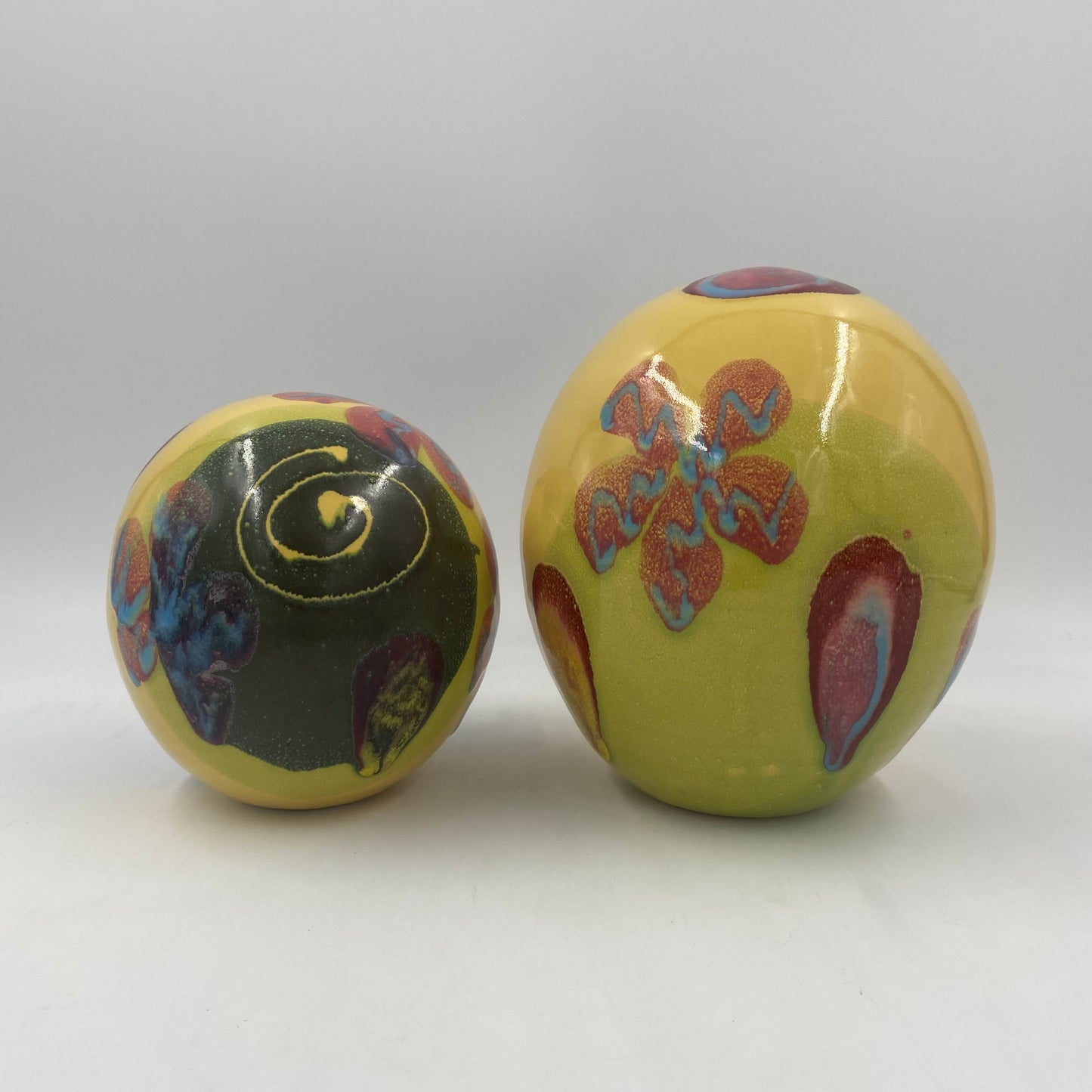 Marigold Poppy Garden Orbs - Lasser Ceramics